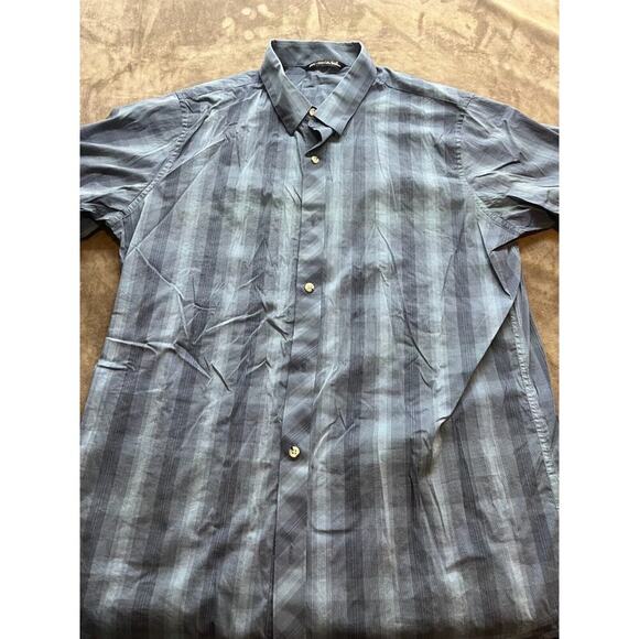 Travis Mathew Shirt Adult Large Button Up Striped Golf Golfing Casual Active Men - Picture 1 of 4